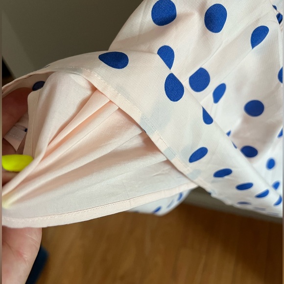 Y.A.S high neck tiered midi dress in pink & blue dot - Picture 7 of 12